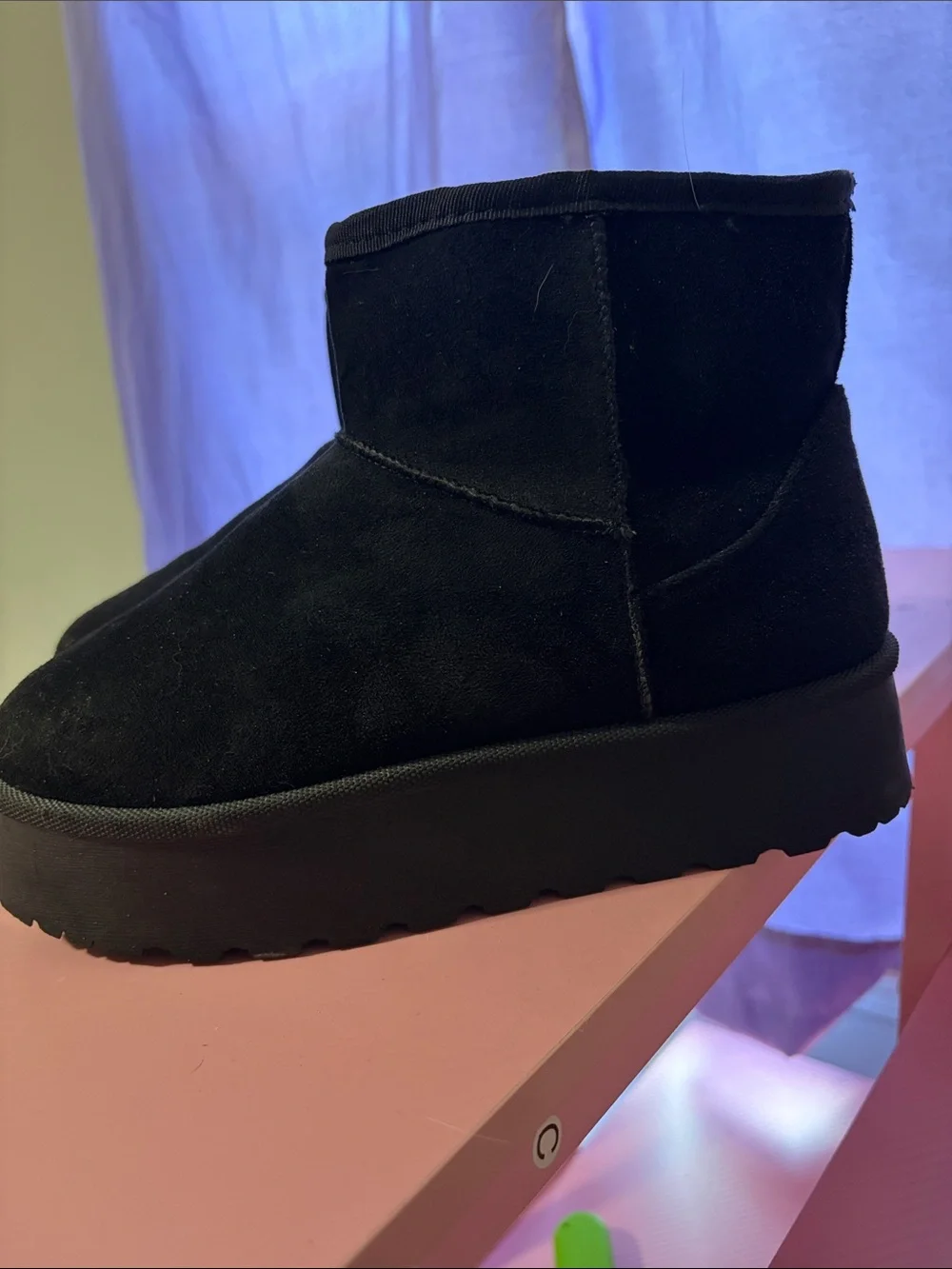 Black Women's Suede Ankle Booties - Classic Cozy Style